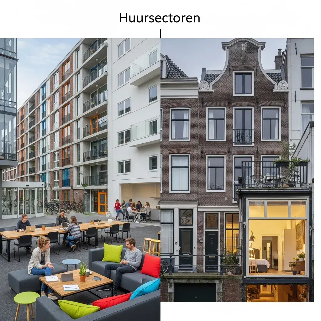 Visueel overzicht van studentenhuisvesting via corporaties en particuliere verhuur in Amsterdam