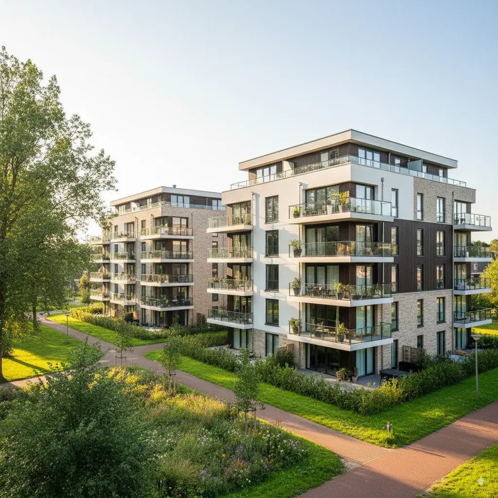 Moderne appartementen met balkon en veel groen in de wijk Goverwelle in Gouda
