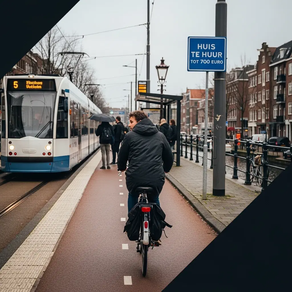 Bereikbaarheid met fiets en openbaar vervoer bij huis te huur tot 700 euro
